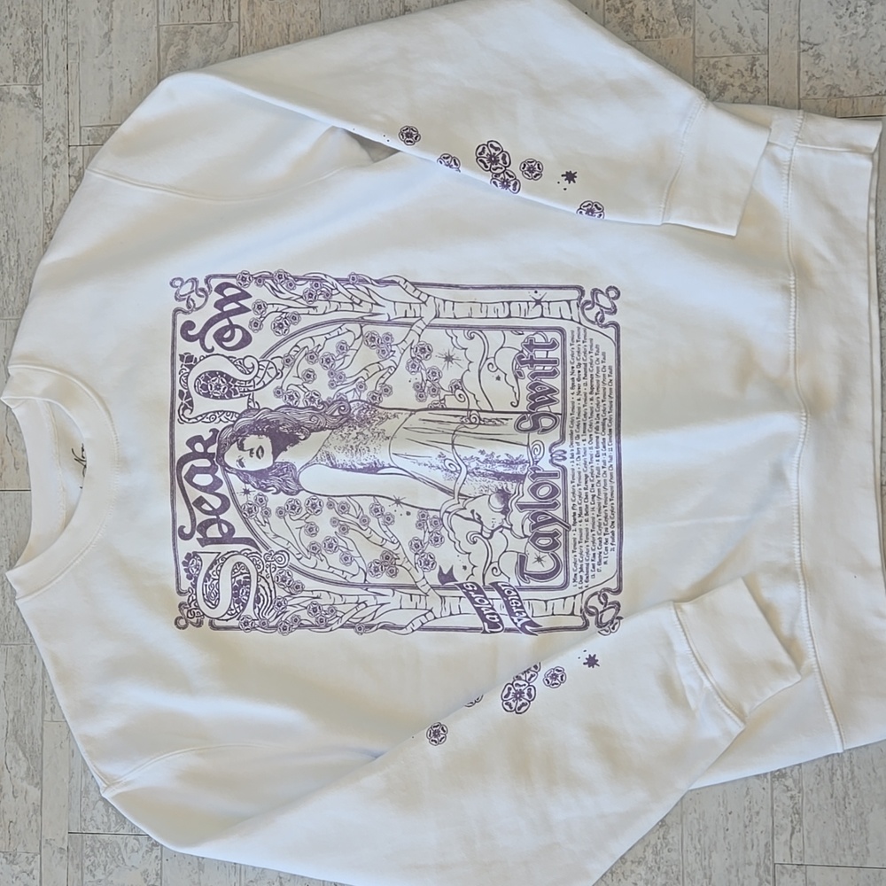 Taylor Swift Sweatshirt Size XL Speak Now (Taylor's Version) Tracklist Crewneck - Picture 2 of 9